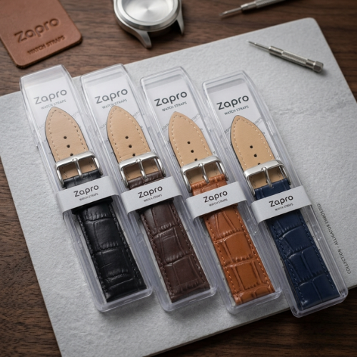 20mm | 22 mm | 24 mm Hazel Tan Alligator Embossed ( Padded) Leather Watch Straps