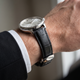 20mm  Croc Black Leather Watch Straps with Butterfly Clasp