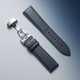 20mm | 22mm | 24mm Slate Grey Leather Watch Strap with Butterfly Clasp
