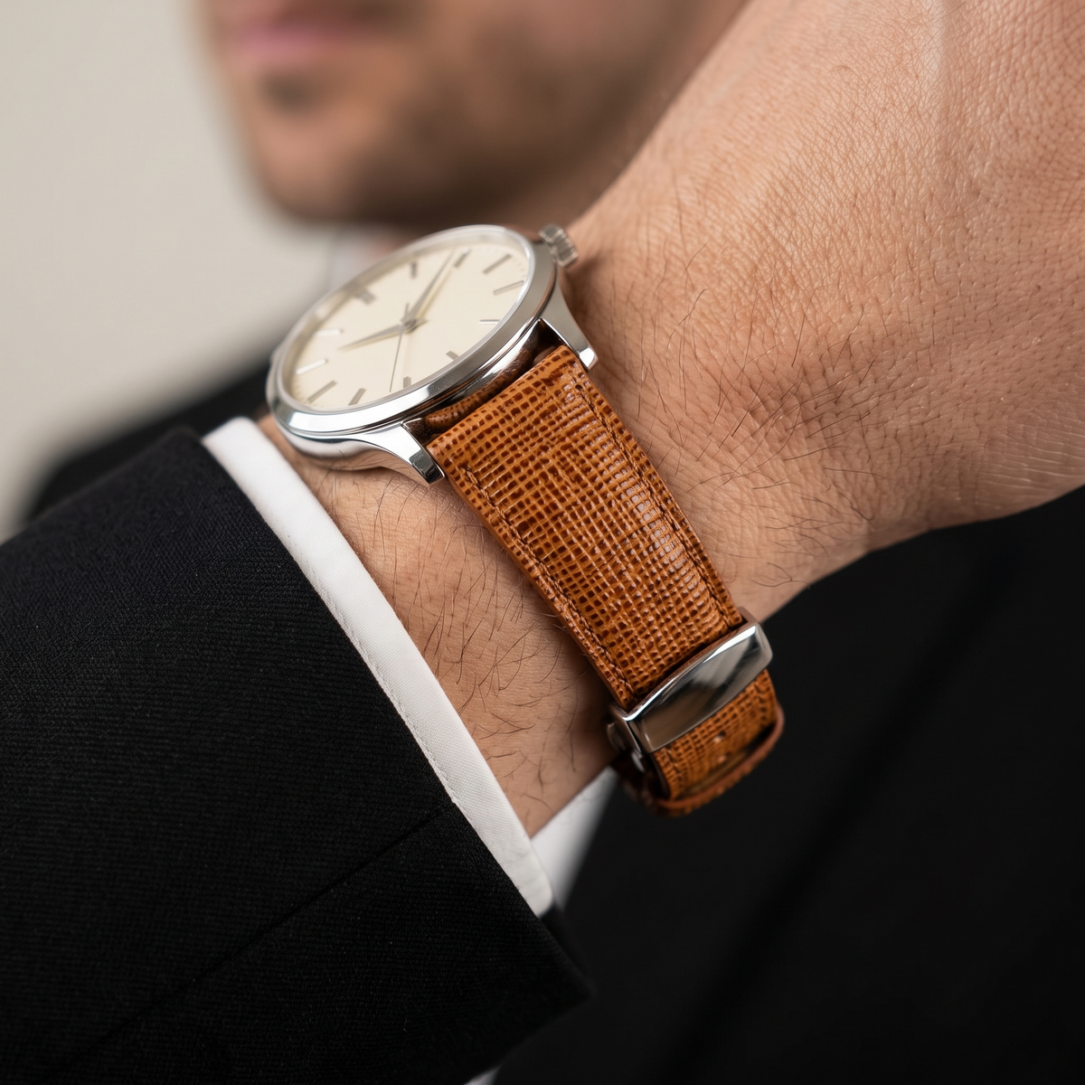 20mm CafeHide (Padded) Leather Watch Strap with Butterfly Clasp