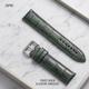22mm Forest Green Padded Croc ( Padded) Leather Watch Strap