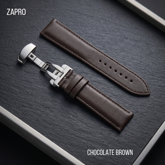 18mm | 20mm | 22mm Choco Brown Leather Watch Strap